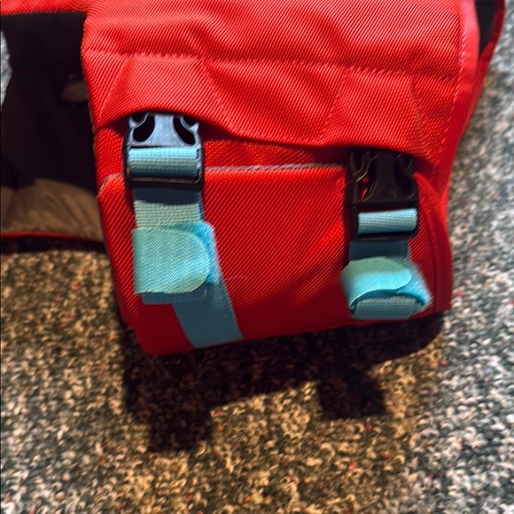 RuffWear Red Dog Life Vest with Gray Stripes - Picture 2 of 5